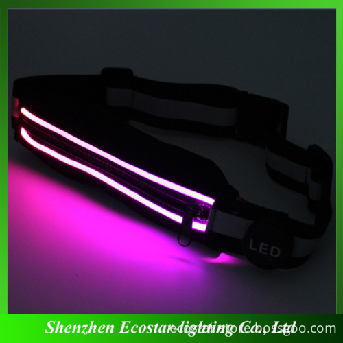 Safety Rechargeable LED Flashing Waist Bag for Night Jogging